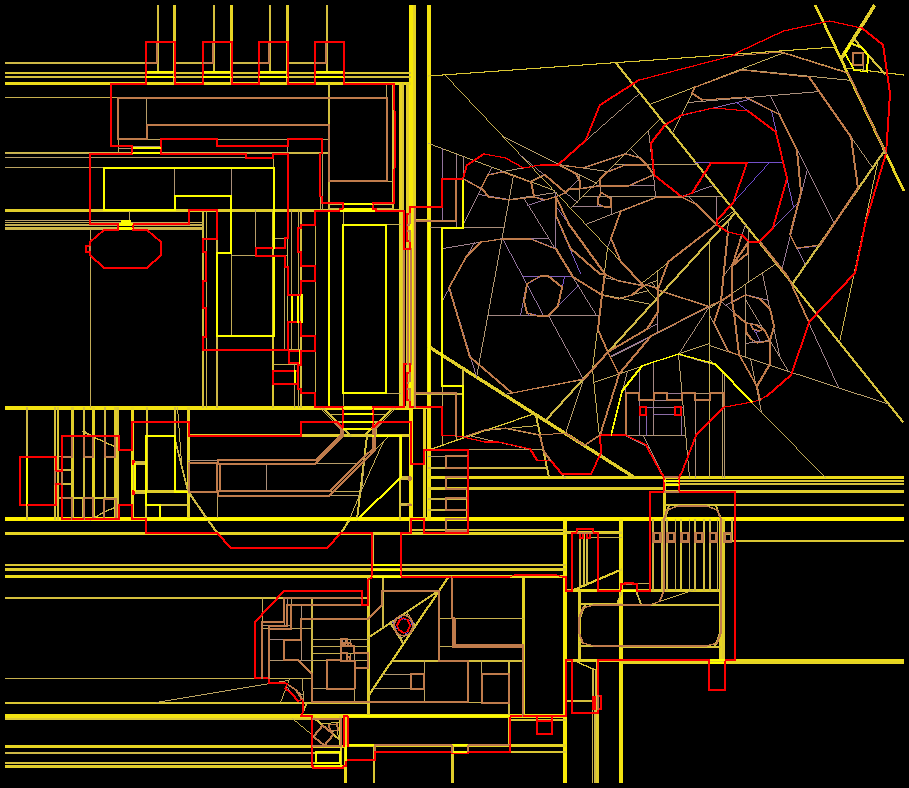 Разделяющие прямые BSP-дерева карты E1M1